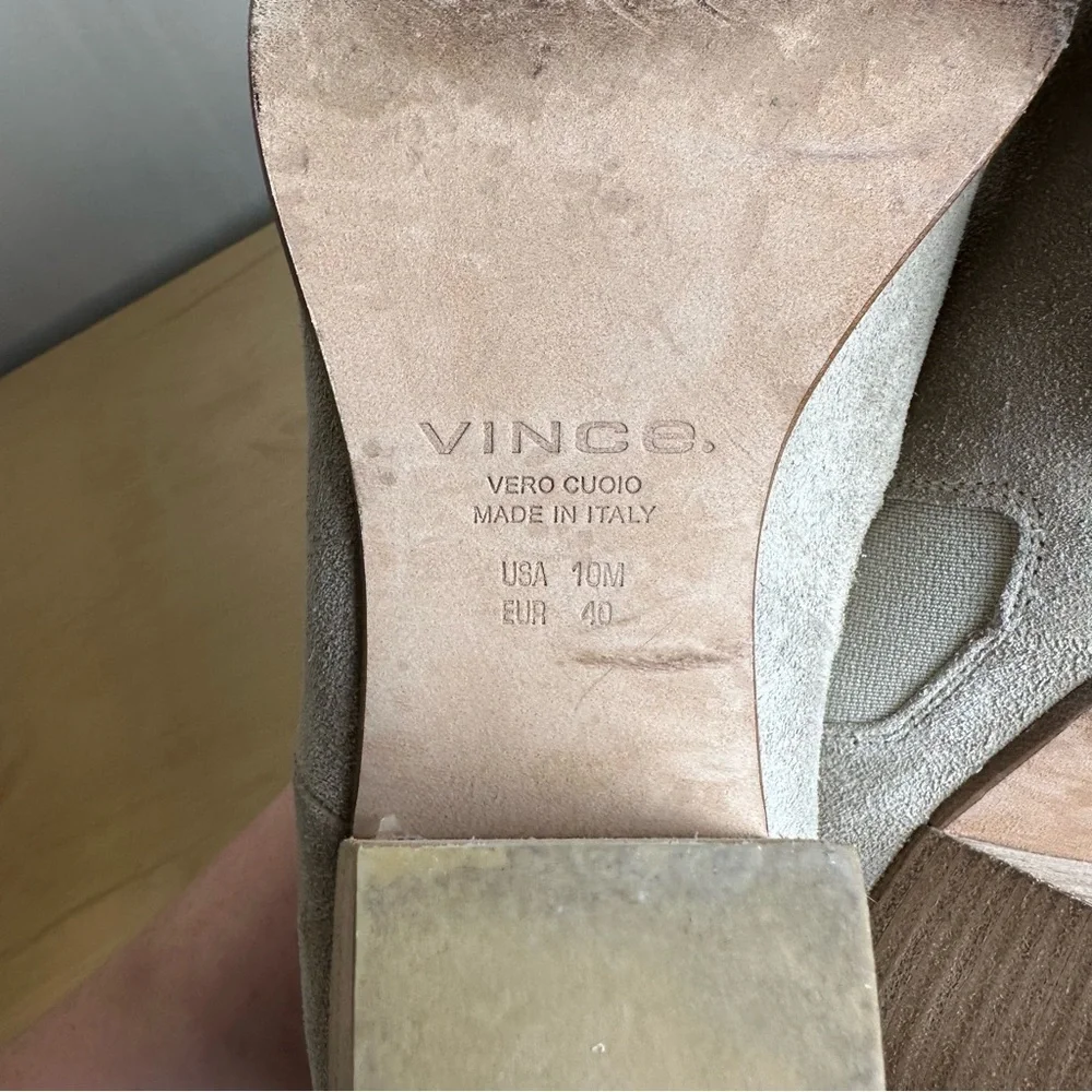 Vince Italian Suede Ankle Boots 10 | Neutral Booties Minimalist‎ Quiet Luxury